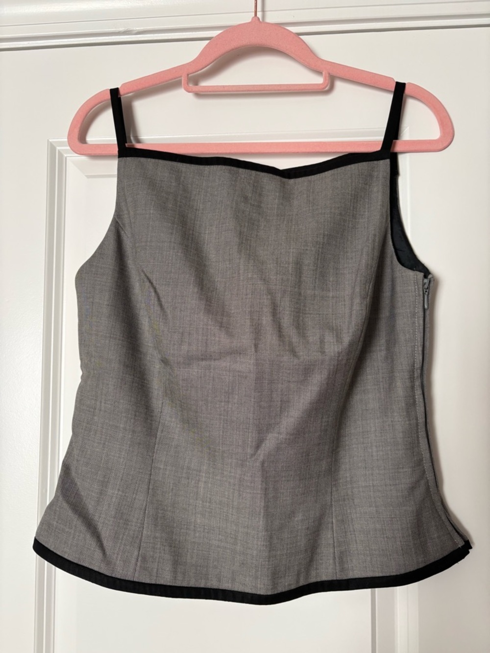 Escada Gray Camisole with Black Trim